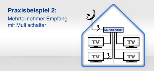 Praxisbeispiel 2: Mehrteilnehmer-Empfang mit Multischalter