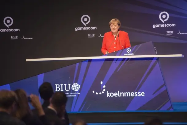 Angela Merkel auf der Gamescom