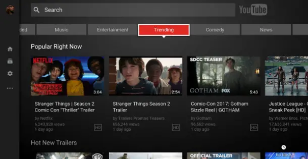 YouTube-App auf Nvidia Shield