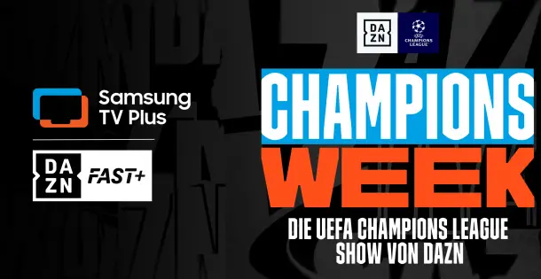 UEFA Champions League Show über DAZN FAST+ auf Samsung TV Pl...