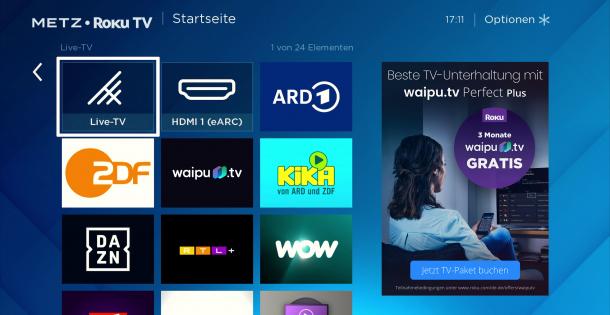 waipu.tv ab sofort auf Roku-Geräten verfügbar
