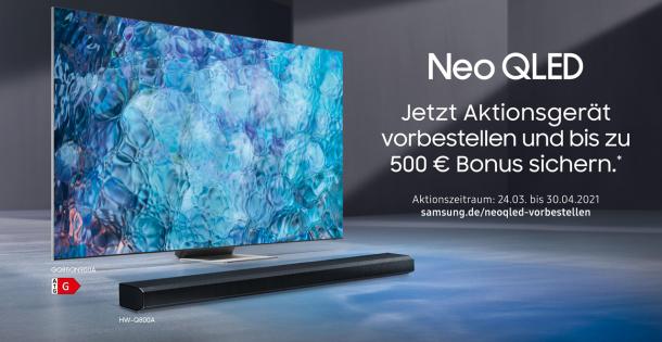 Ausgewählte Samsung TVs oder Soundbars vorbestellen und Bonu...