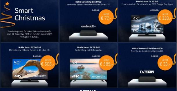 Last-Minute-Weihnachtsangebote für Nokia Smart TVs und Strea...