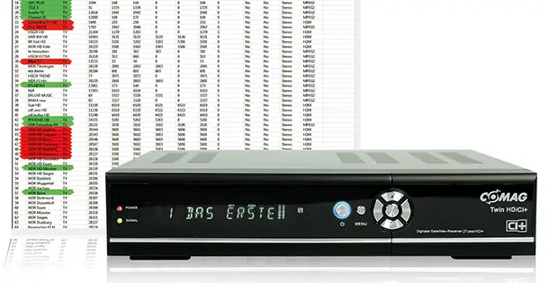 Programmliste am Comag Twin HD /CI + mit PC-Editor bearbeite...