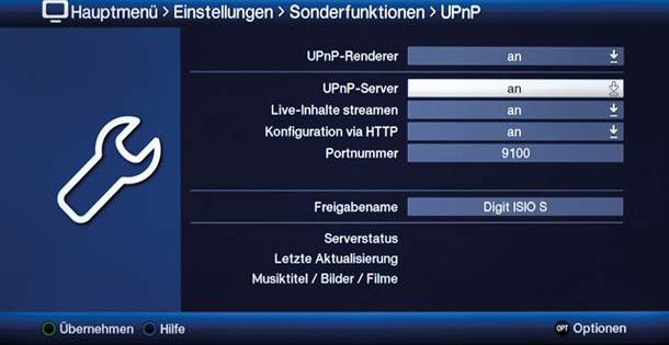 UPnP-Server aktivieren