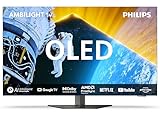 Philips Ambilight 55OLED809 4K OLED Smart TV - 55-Zoll Display mit P5 AI Perfect Picture, Ultra HD Google TV, Dolby Vision und Dolby Atmos Sound - Funktioniert mit Alexa und Google Sprachassistent